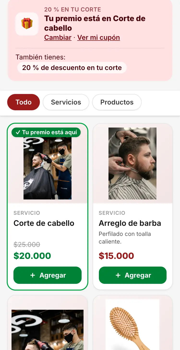 El catálogo con el premio aplicado a un corte